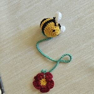 Handmade Bee and Flower Bookmark